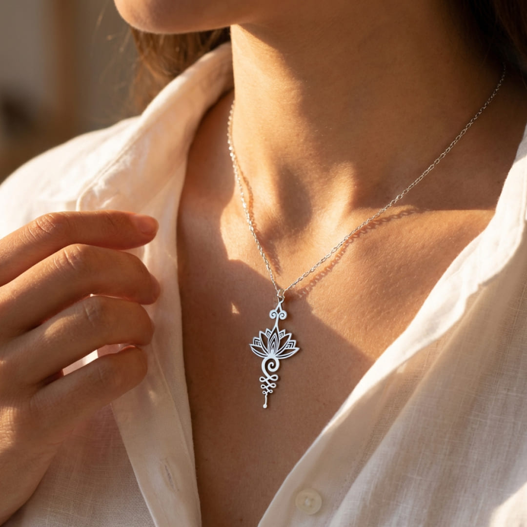 Pendentif "Lotus Unalome"
