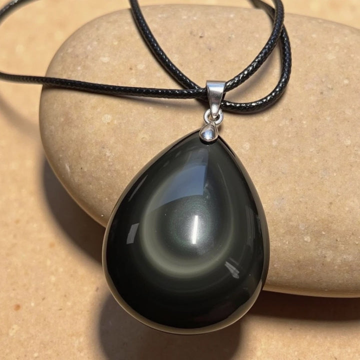 Pendentif Goutte en Obsidienne Oeil Céleste