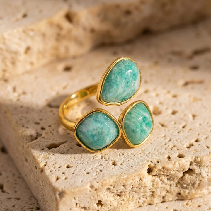 Bague "Triple Vague" en Amazonite