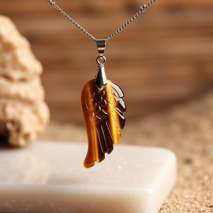 Pendentif "Aile d'Ange" en Pierre Naturelle