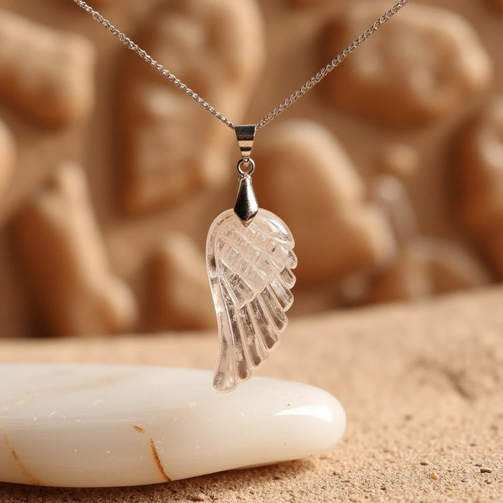 Pendentif "Aile d'Ange" en Pierre Naturelle