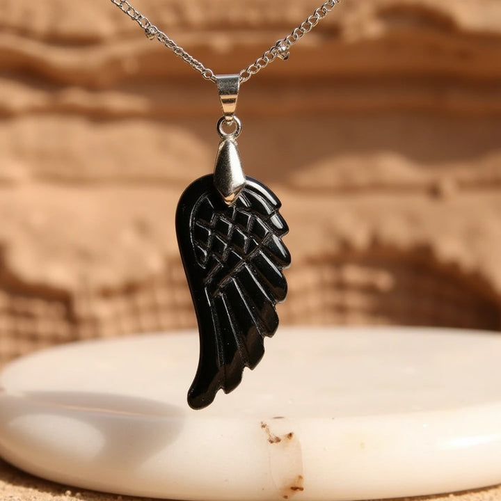 Pendentif "Aile d'Ange" en Pierre Naturelle