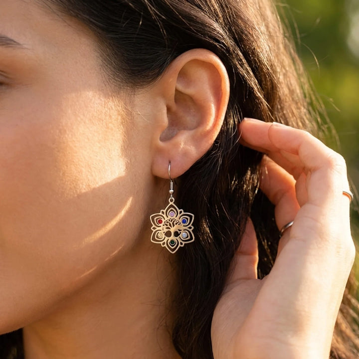 Boucles d’Oreilles Arbre de Vie "Éclat Intemporel"