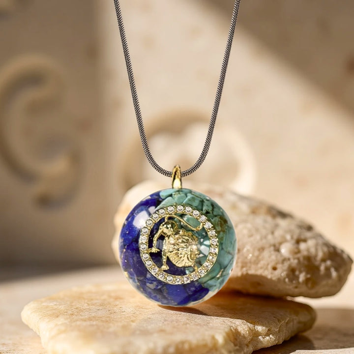Pendentif Orgonite "Signe Astrologique" en Éclats de Pierres