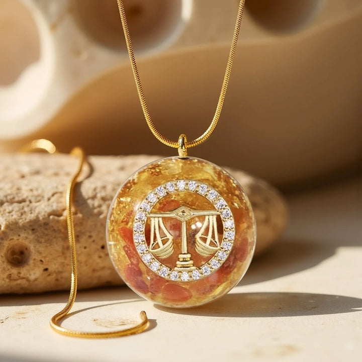 Pendentif Orgonite "Signe Astrologique" en Éclats de Pierres