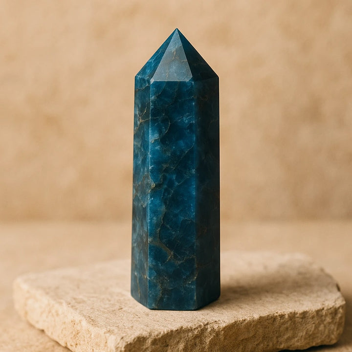 Pointe en Apatite Bleue – Symbole de Clarté