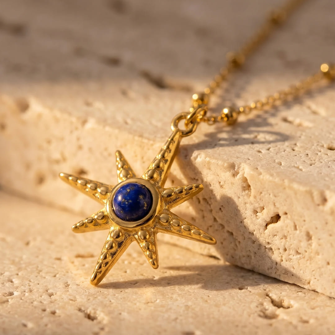 Collier Étoile "Cap Intérieur" en Lapis Lazuli