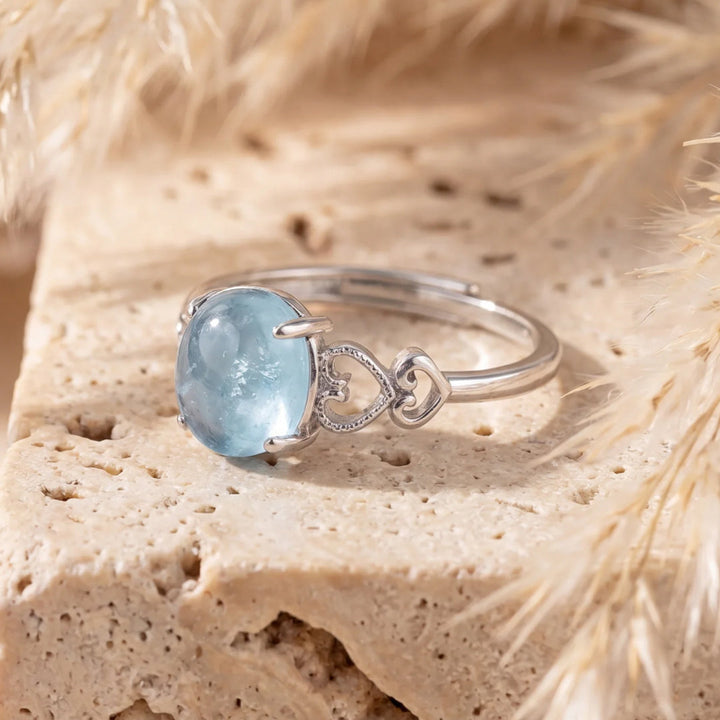Bague Ajustable "Cristal de Mer" en Aigue-Marine
