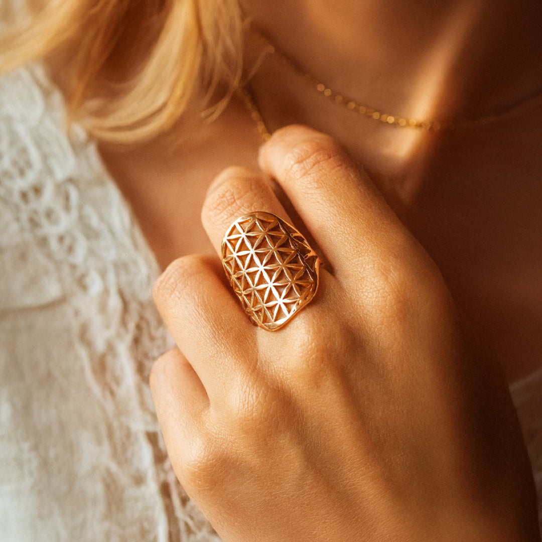 Bague Ajustable "Fleur de Vie"