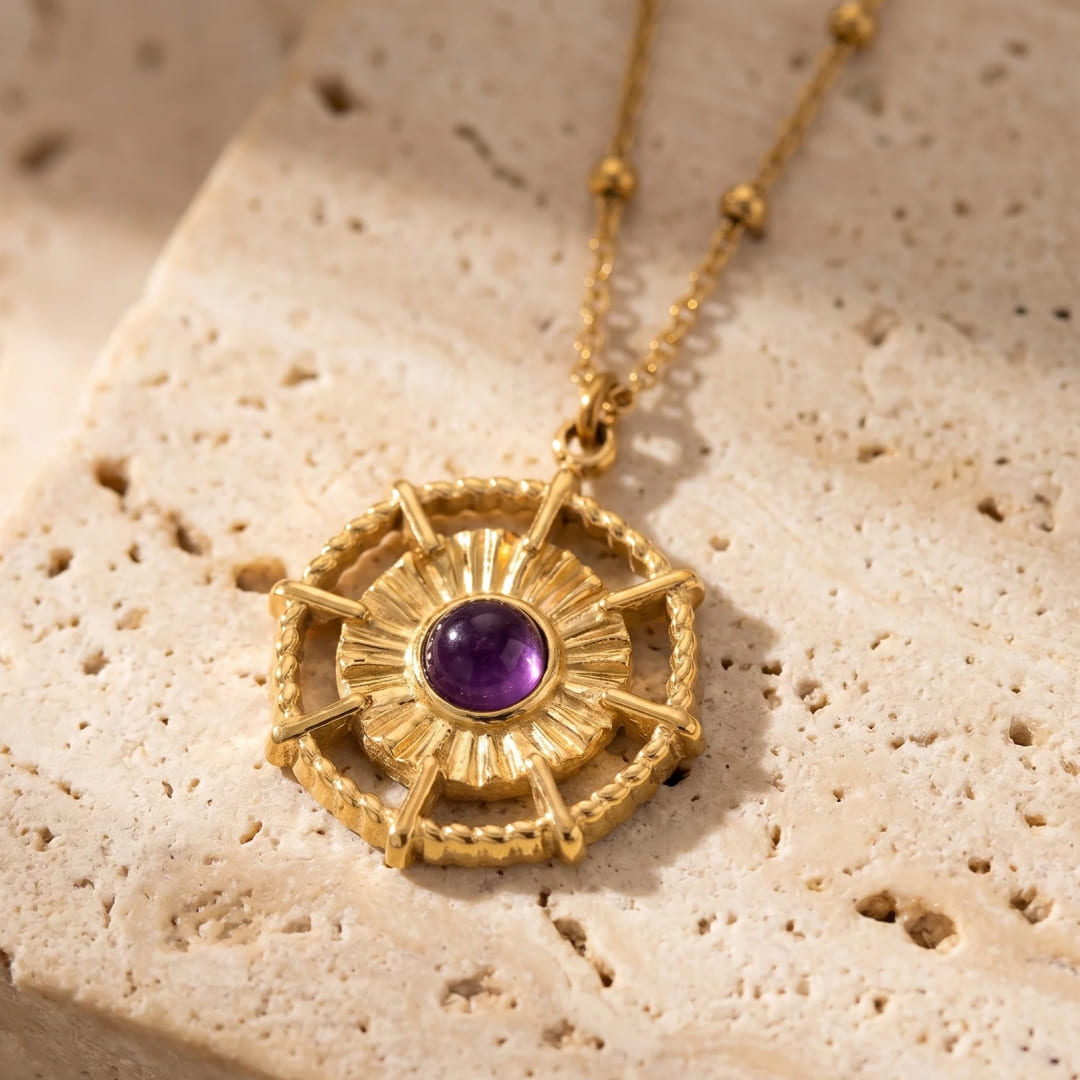 Collier “Etoile des Vents” en Améthyste