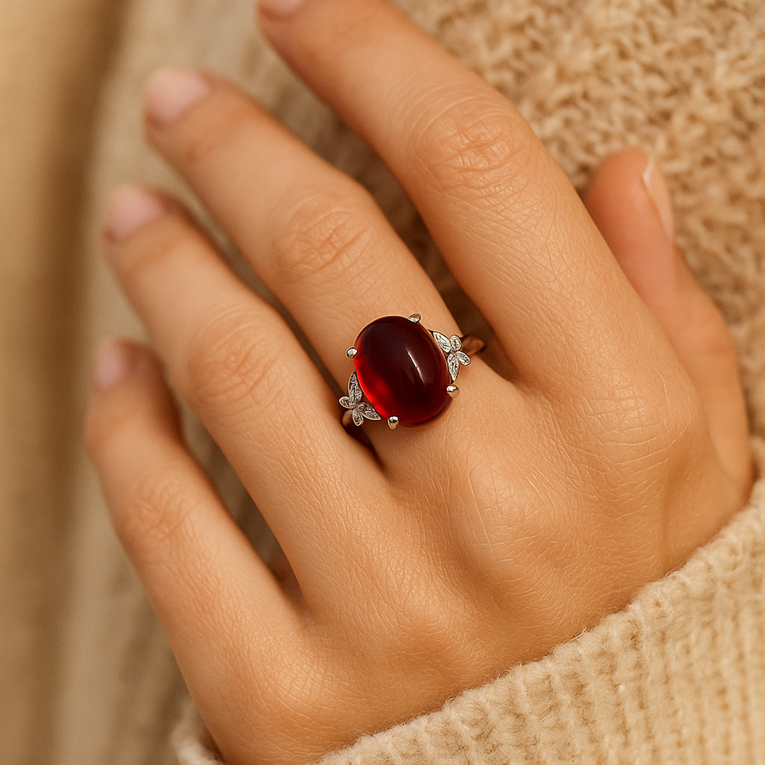 Bague Ajustable « Passion Souveraine » en Grenat