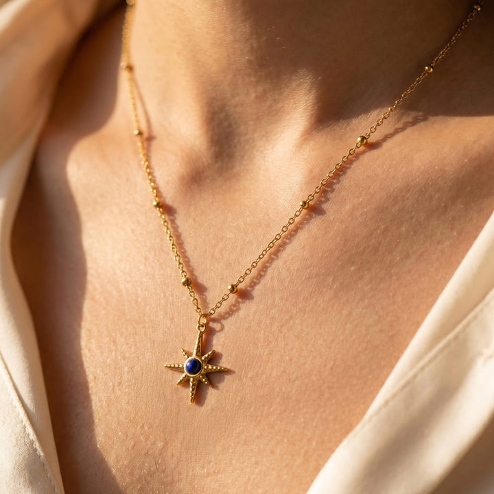 Collier Étoile "Cap Intérieur" en Lapis Lazuli
