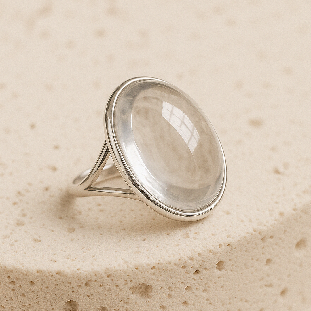 Bague "Lumière Pure" en Cristal de Roche