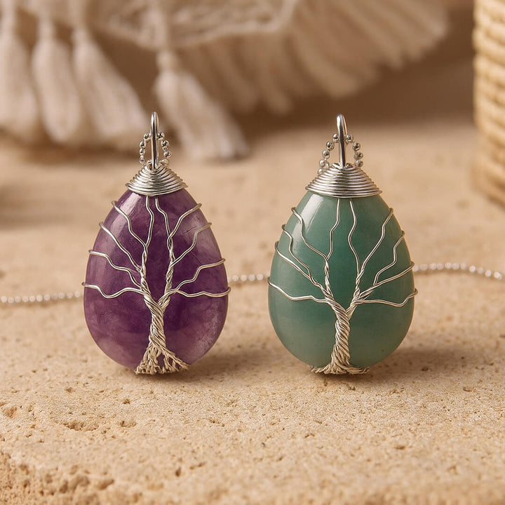 Pendentif Arbre de Vie en Pierre Naturelle