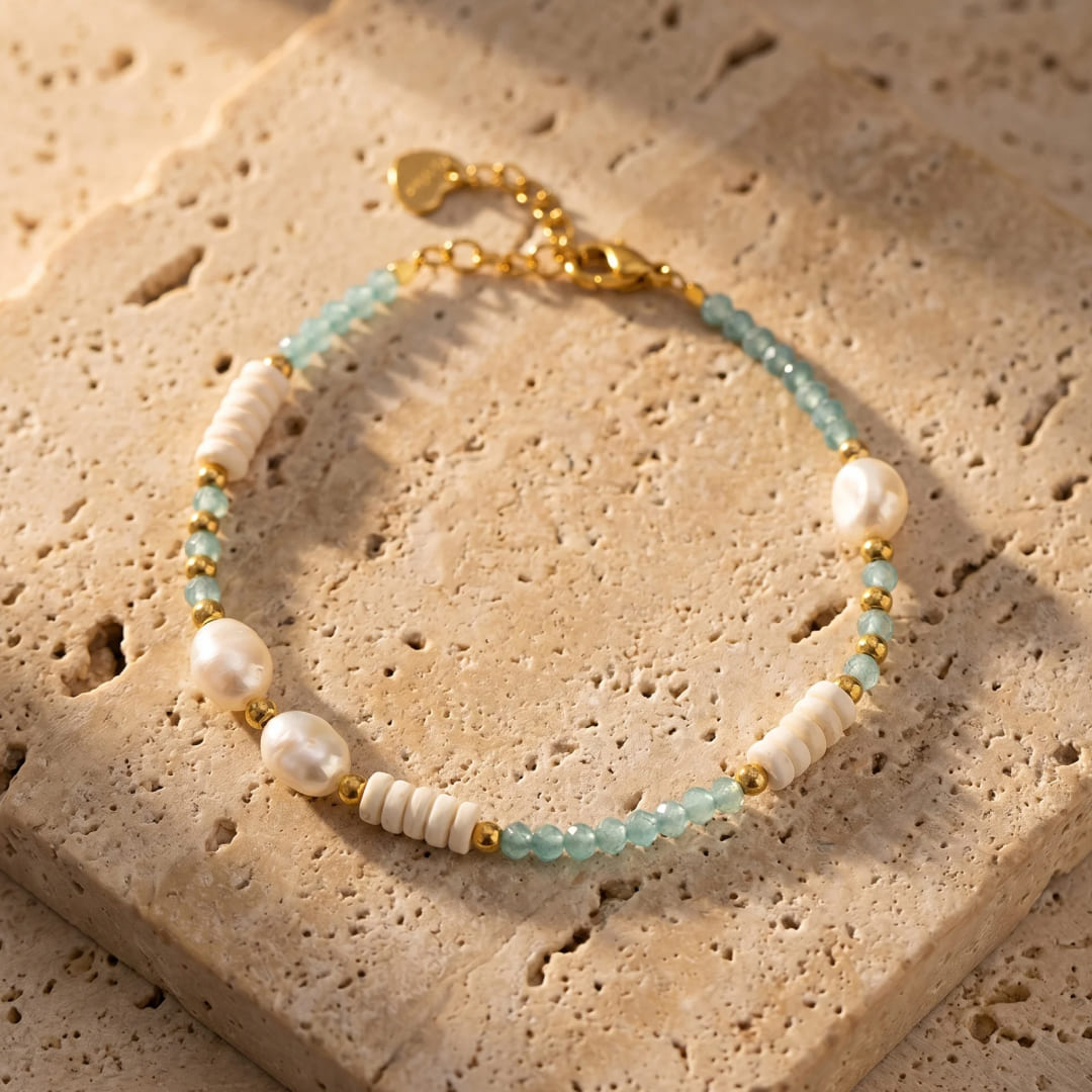 Bracelet "Océan Paisible" & Perles de Culture d’Eau Douce