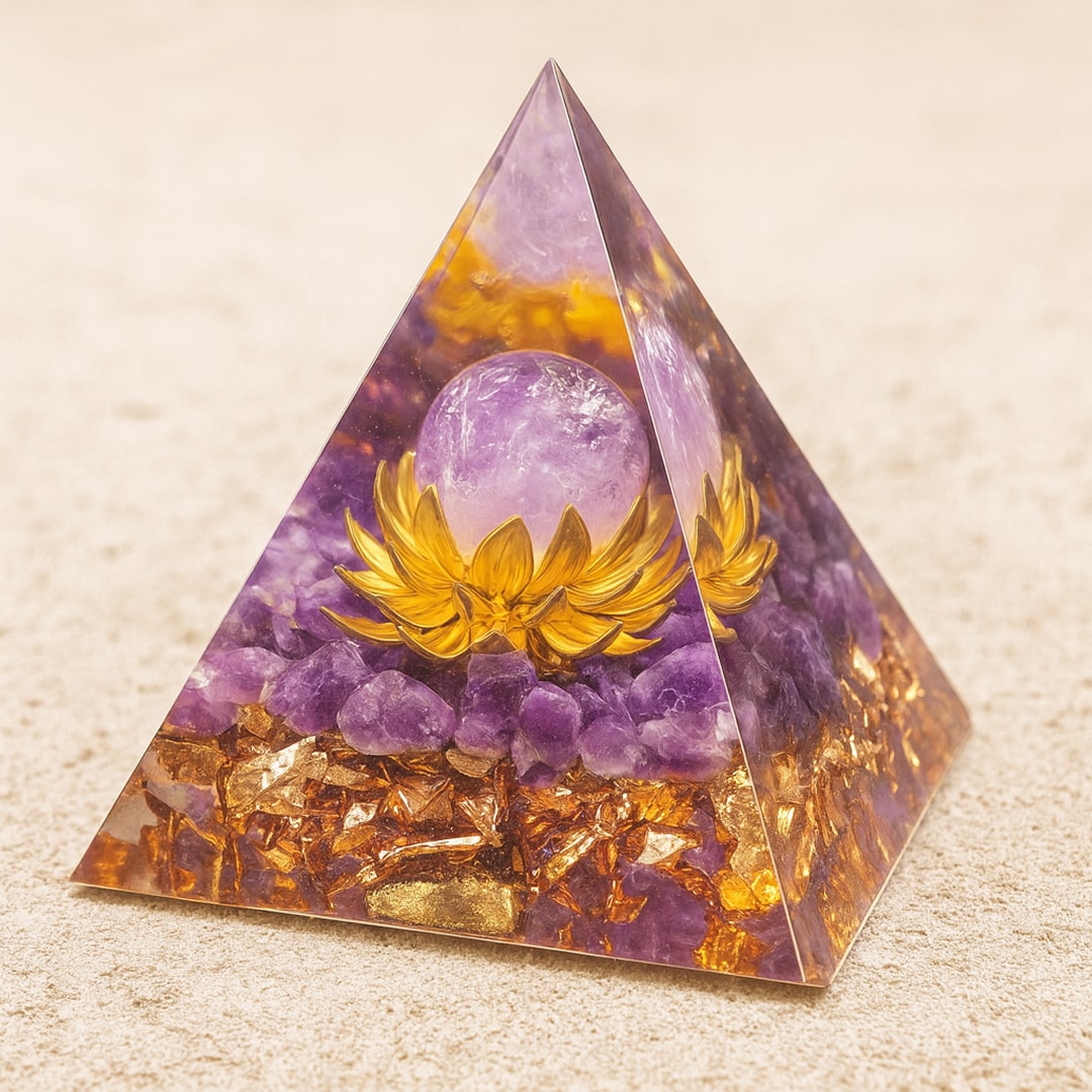 Orgonite "Lotus Divin" en Améthyste