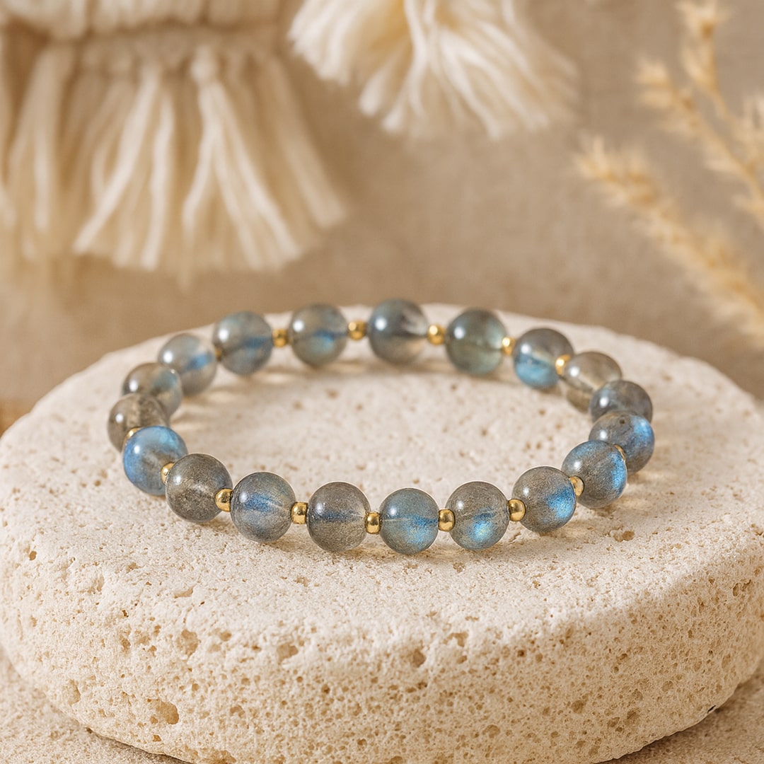 Bracelet Duo "Clarté & Protection" en Labradorite