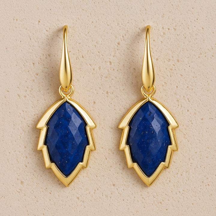 Boucles d'Oreilles Feuilles de l'Arbre en Pierre Naturelle