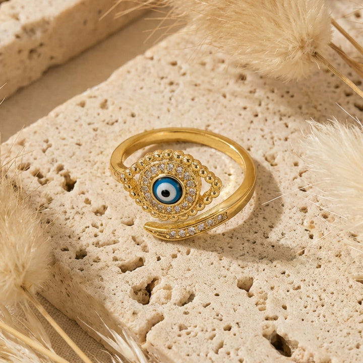 Bague Ajustable Oeil Bleu Porte-Bonheur