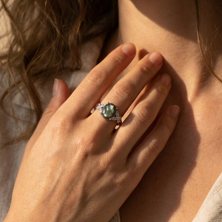 Bague Ajustable "Reconnexion" en Séraphinite