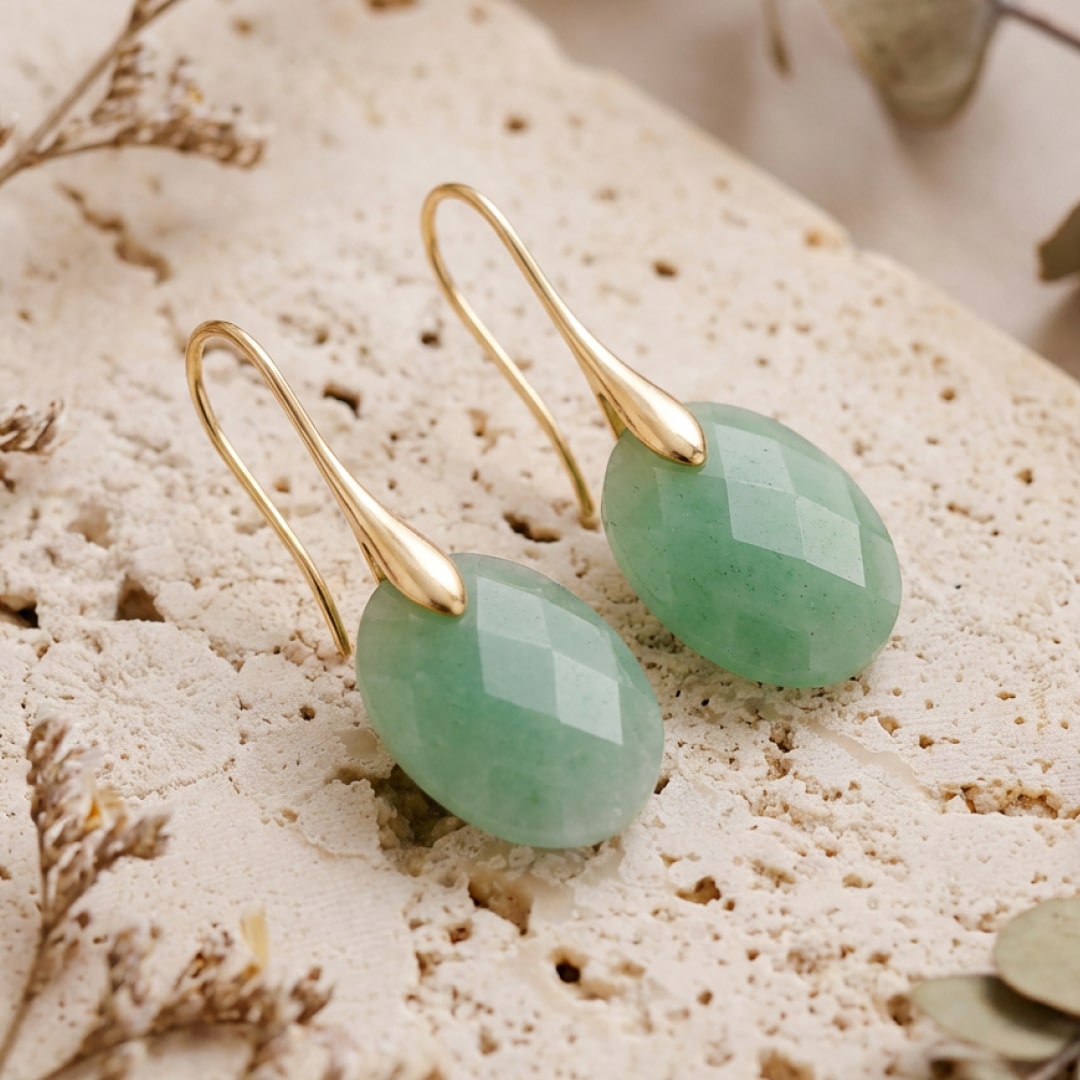 Boucles d’Oreilles "Elova" en Pierre Naturelle