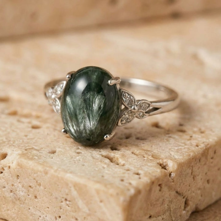 Bague Ajustable "Reconnexion" en Séraphinite