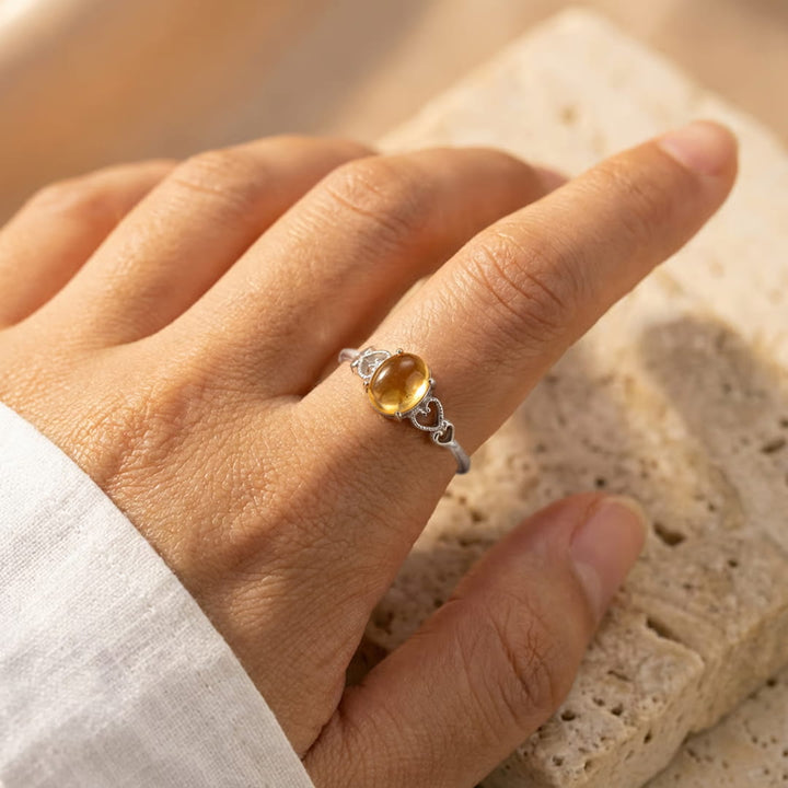 Bague Ajustable "Joie & Abondance" en Citrine