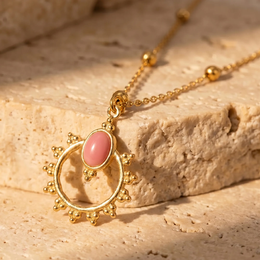 Pendentif “Reine de Lumière” en Rhodochrosite