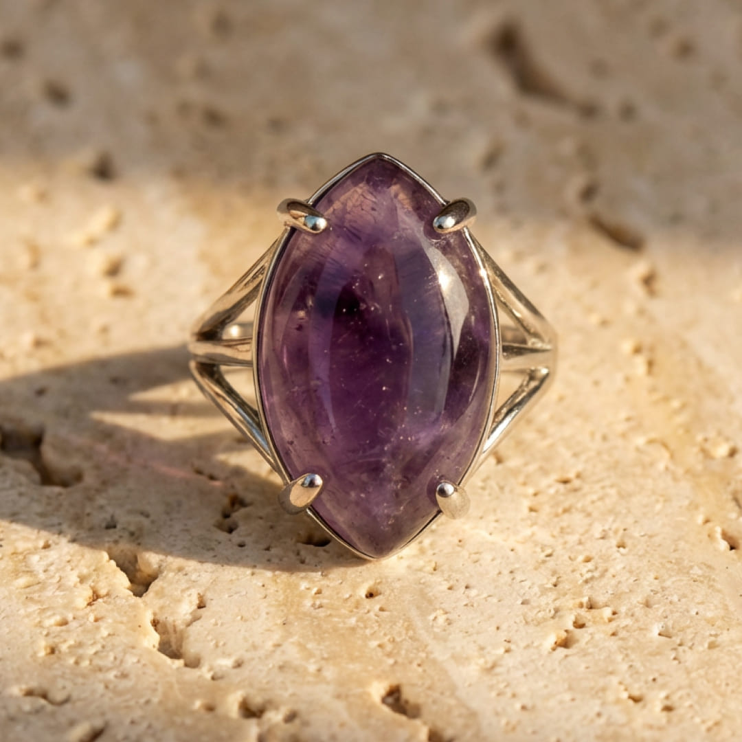 Bague Ajustable "Vision" en Pierre Naturelle