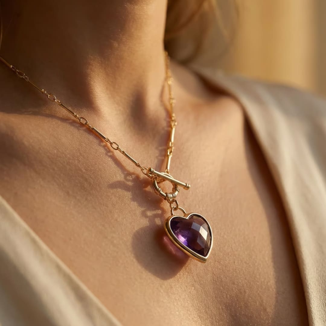 Pendentif "Sérénité du Cœur" en Pierres Naturelles