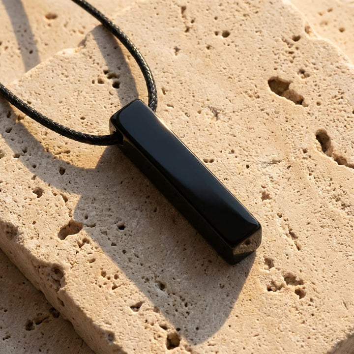 Pendentif "Tige de Protection" en Obsidienne Noire
