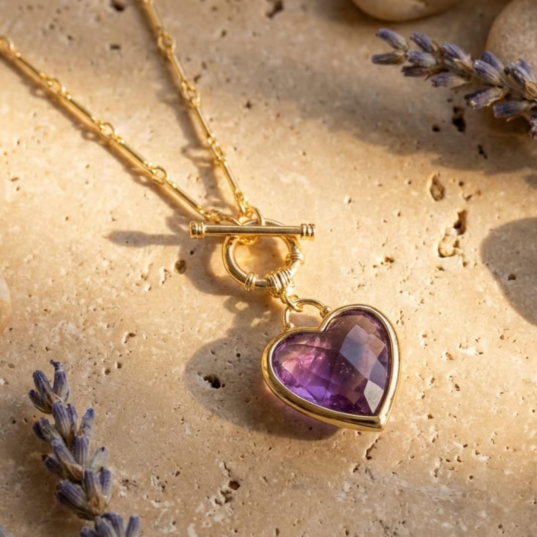 Pendentif "Sérénité du Cœur" en Pierres Naturelles