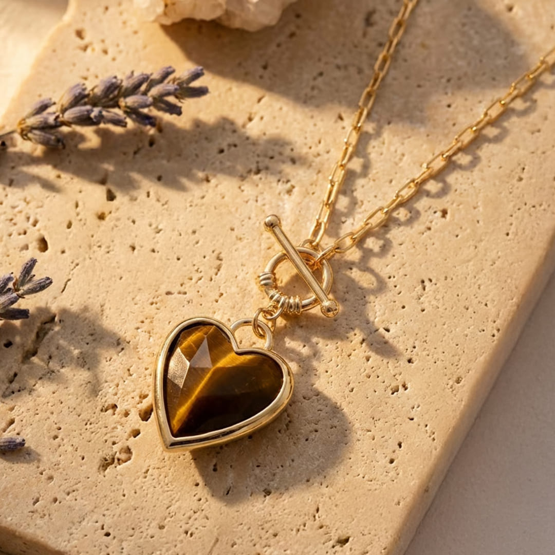 Pendentif "Sérénité du Cœur" en Pierres Naturelles
