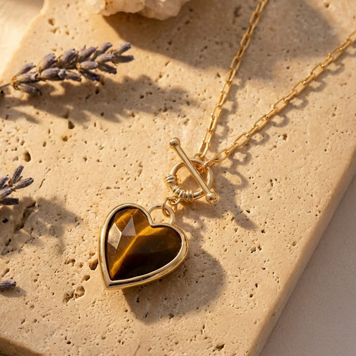 Pendentif "Sérénité du Cœur" en Pierres Naturelles