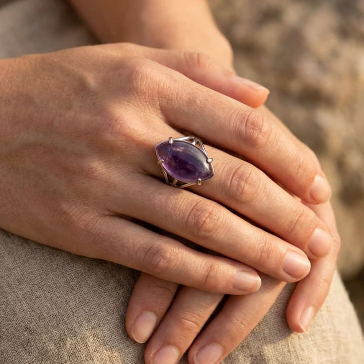 Bague Ajustable "Vision" en Pierre Naturelle
