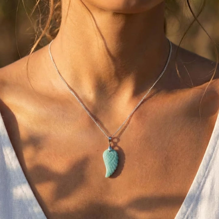 Pendentif "Aile d'Ange" en Pierre Naturelle