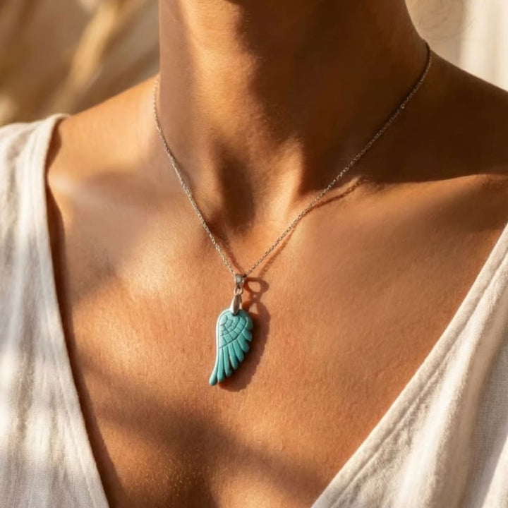 Pendentif "Aile d'Ange" en Pierre Naturelle