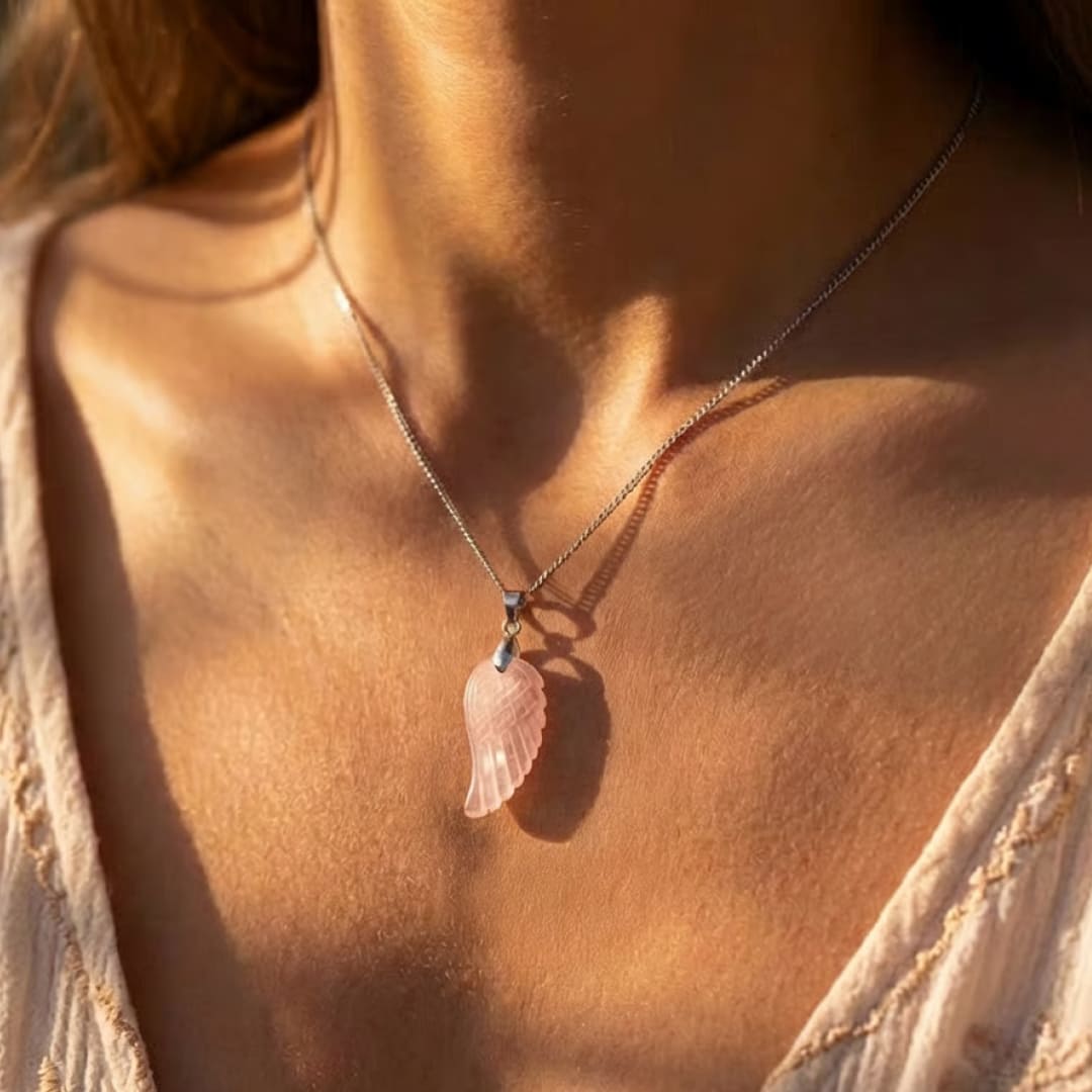 Pendentif "Aile d'Ange" en Pierre Naturelle