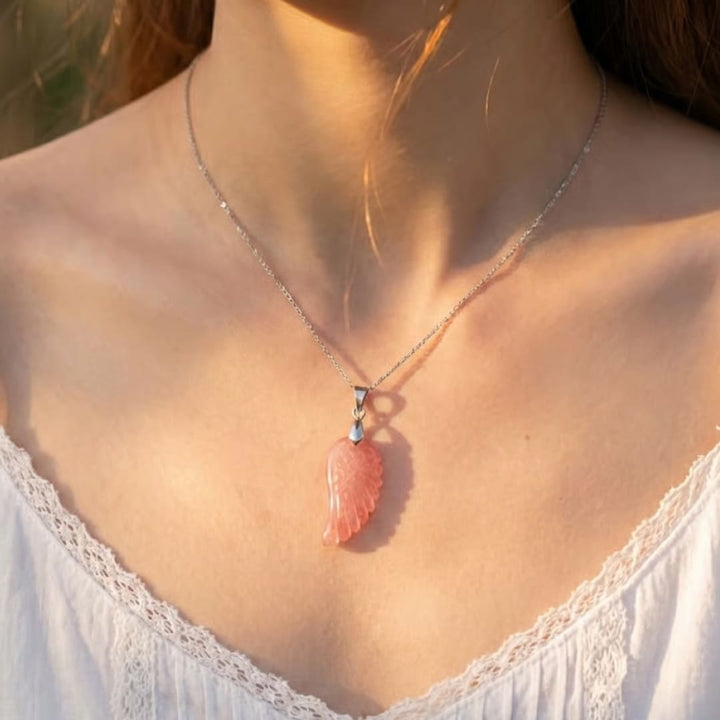 Pendentif "Aile d'Ange" en Pierre Naturelle