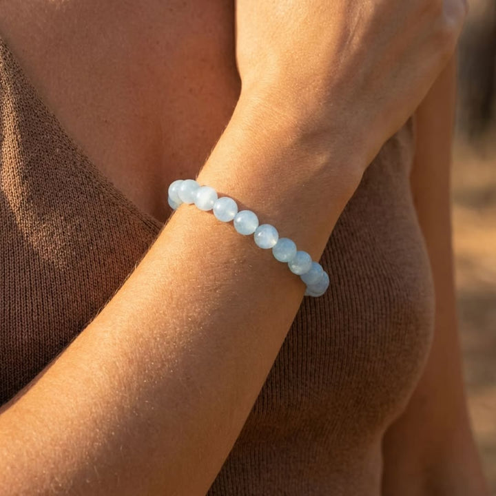 Bracelet "Bonheur" en Aigue-Marine