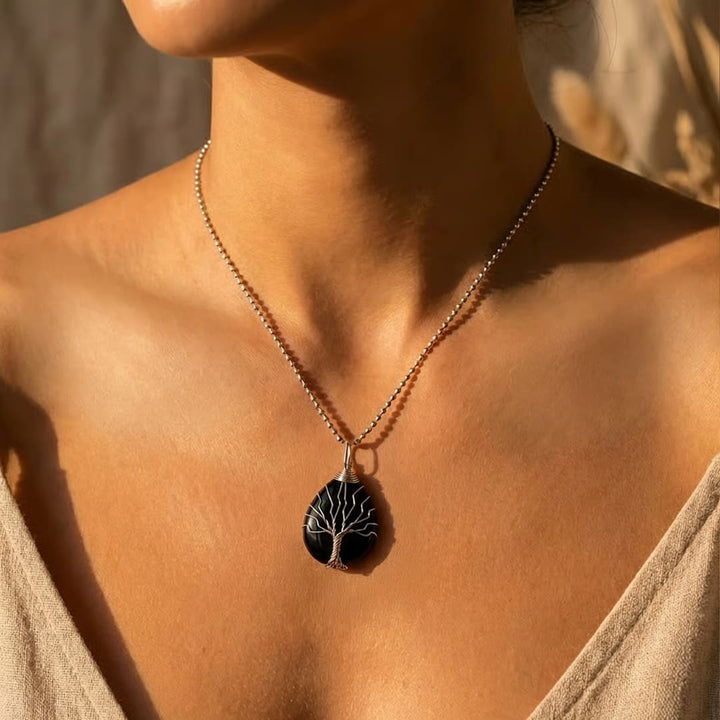 Pendentif Arbre de Vie en Pierre Naturelle