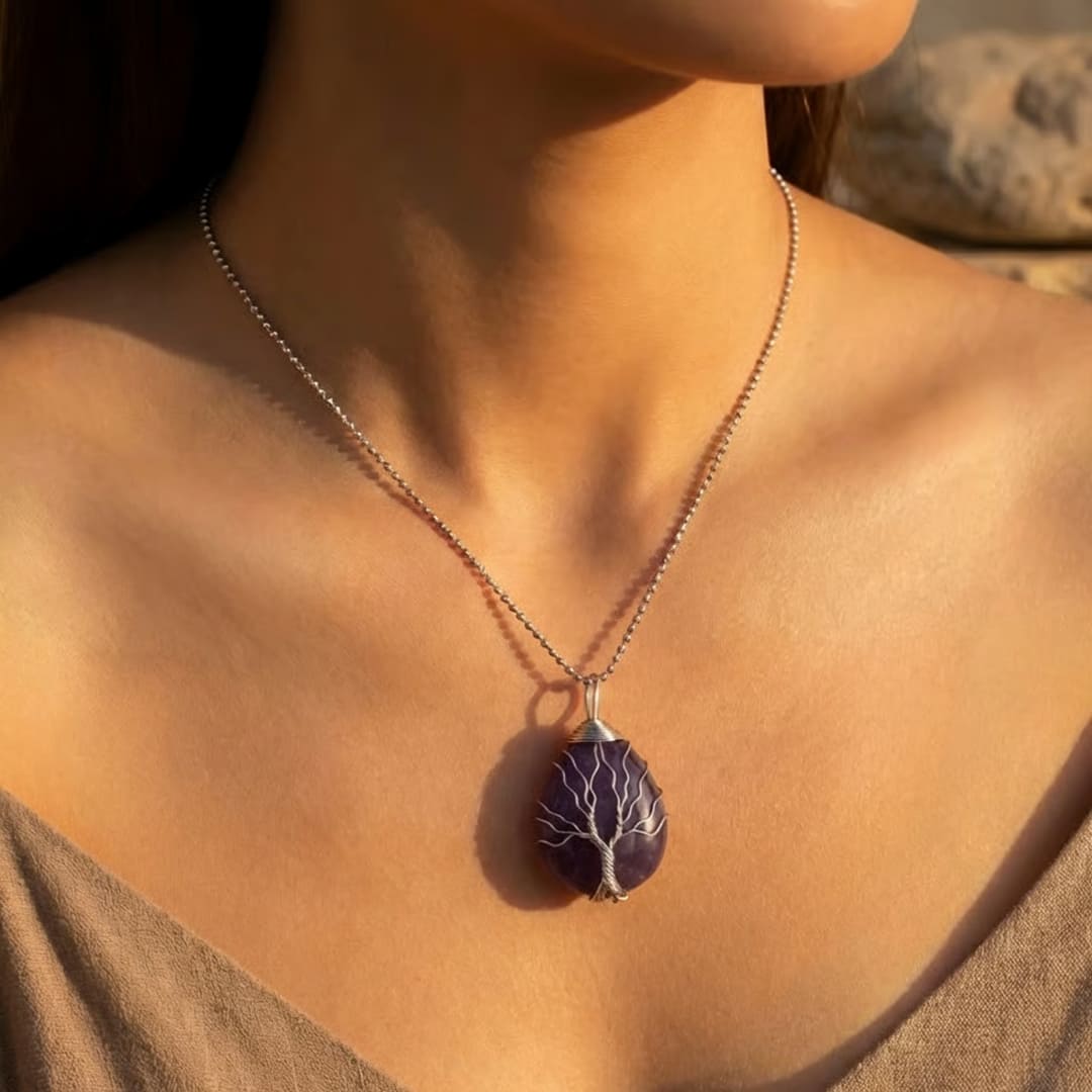 Pendentif Arbre de Vie en Pierre Naturelle