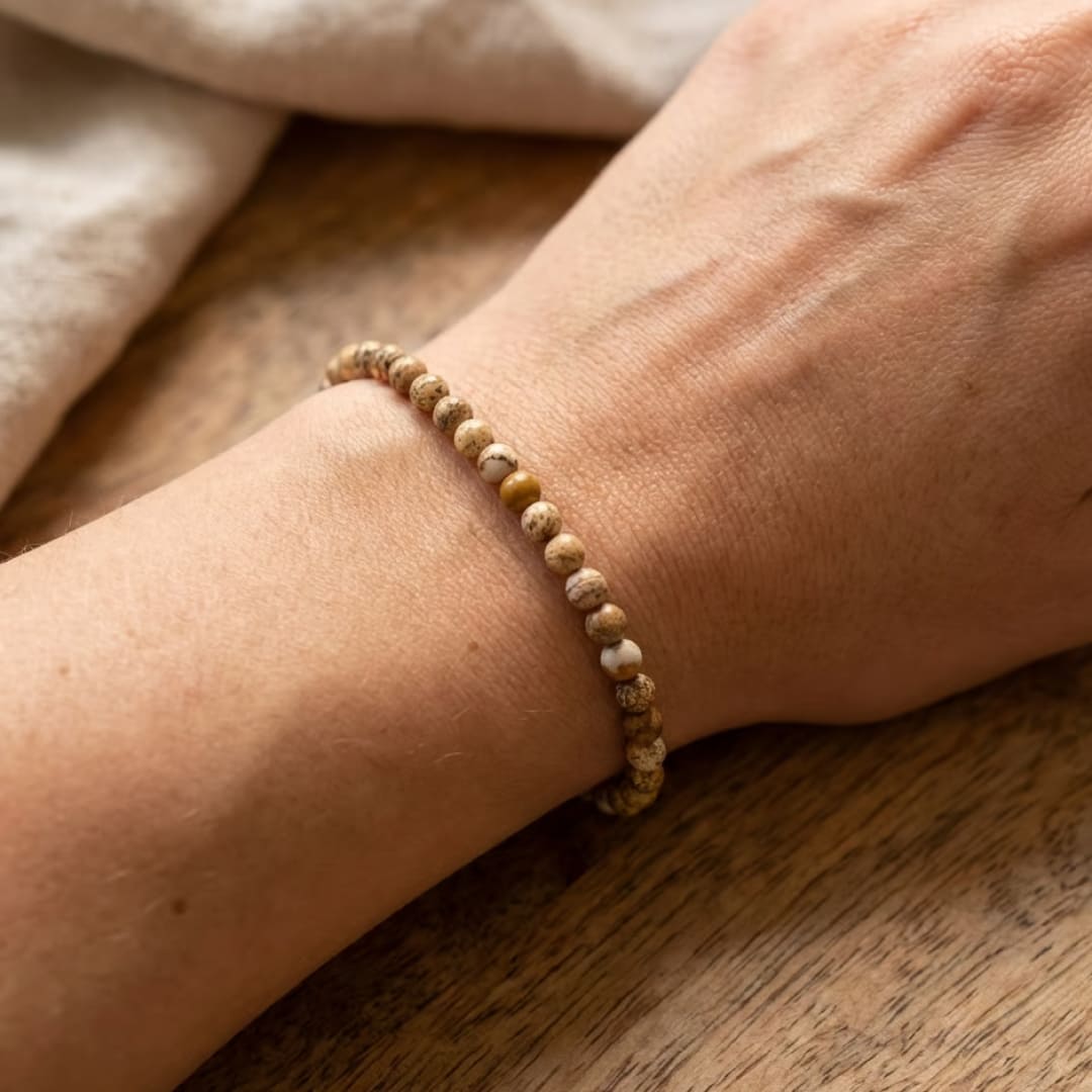 Bracelet Fin en Perles de Pierre de 4mm
