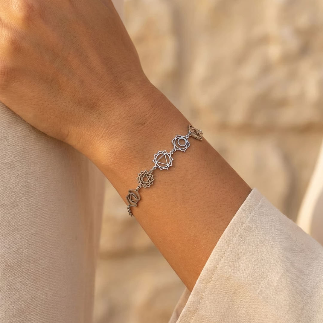 Bracelet "Alignement" – Symboles des 7 Chakras