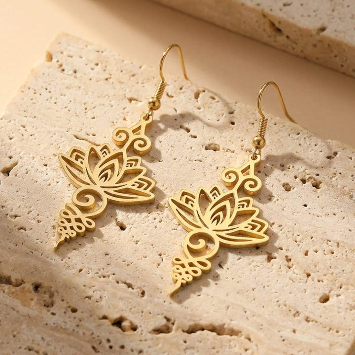 Boucles d'Oreilles "Lotus Unalome"