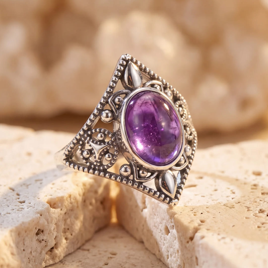Bague "Quiétude Violette" en Améthyste