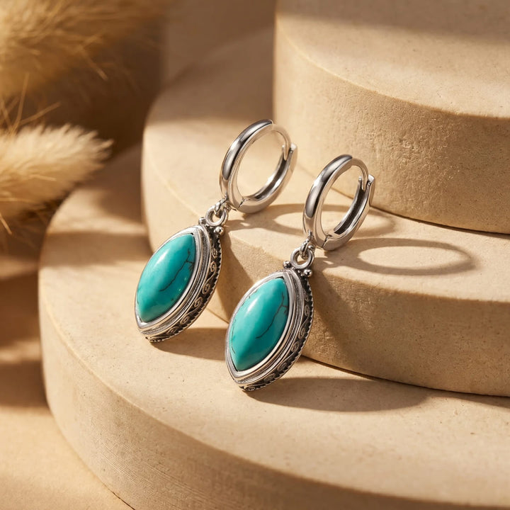 Boucles d'Oreilles "Douce Amulette" en Turquoise