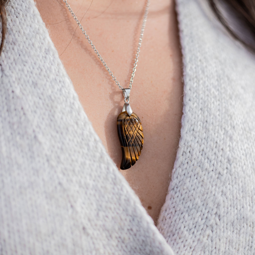 Pendentif "Aile d'Ange" en Pierre Naturelle