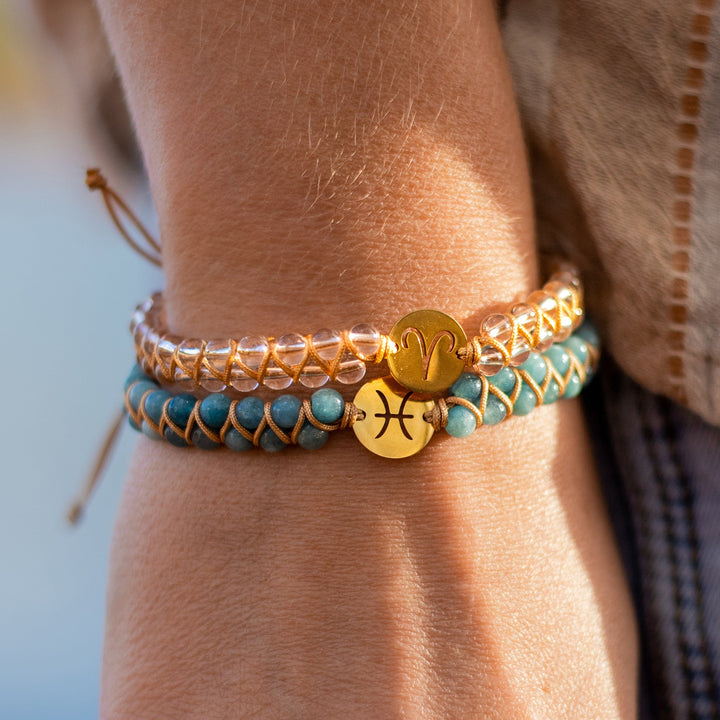 Bracelet Tressé "12 Constellations" en Pierres Naturelles