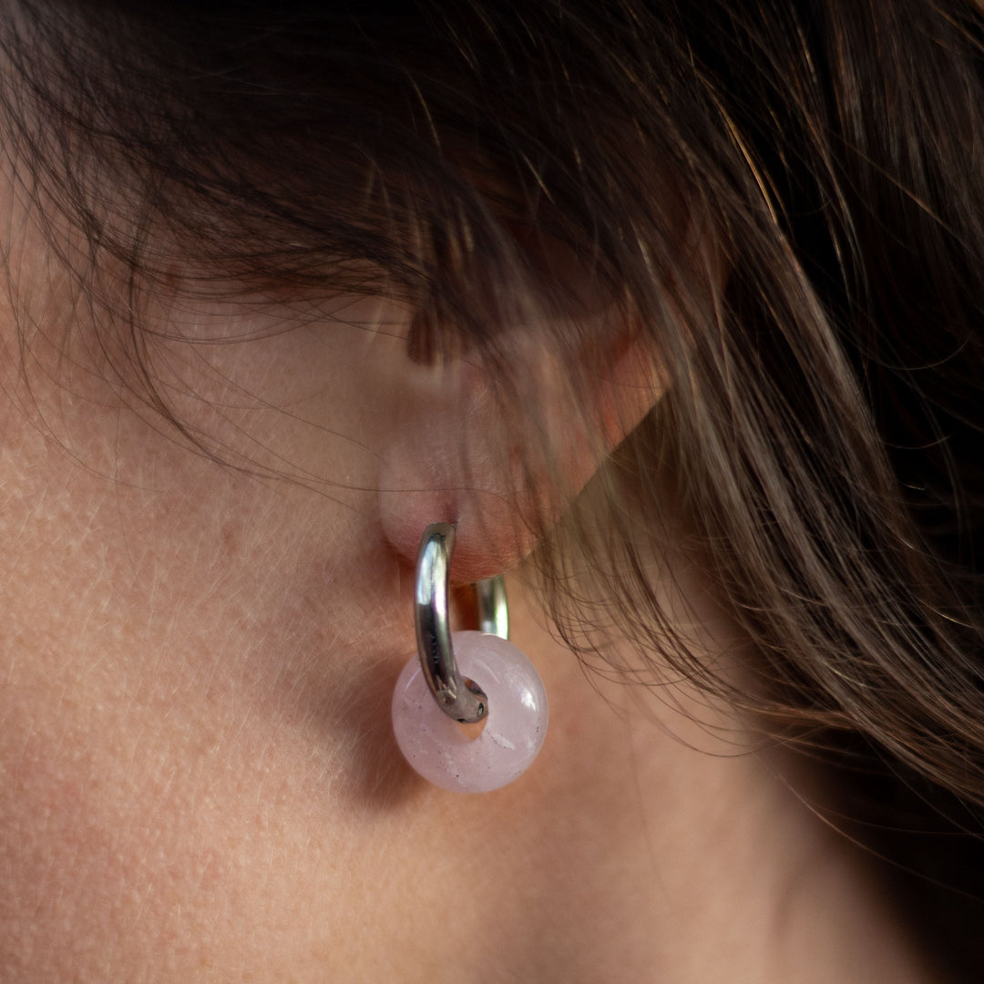 Boucles d'Oreilles "Double Créole" en Pierres Naturelles